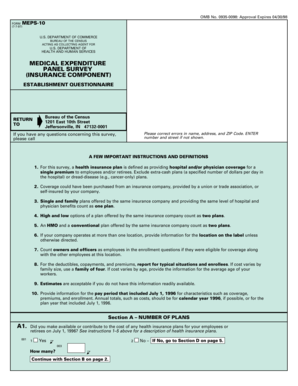 Medical Expenditure Panel Survey Establishment Questionnaire