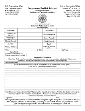 Casework Authorization Form