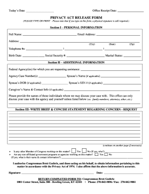 Privacy Act Release Form