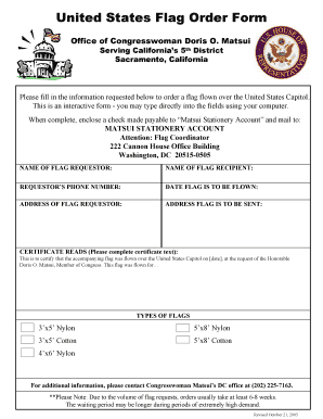 US Flag Order Form