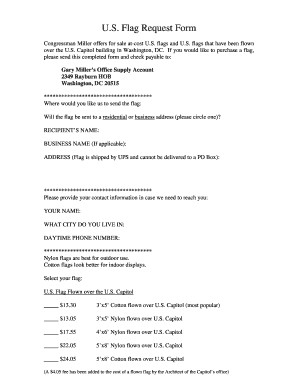 US Flag Request Form