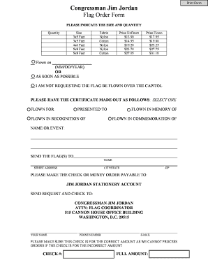 US Flag Order Form