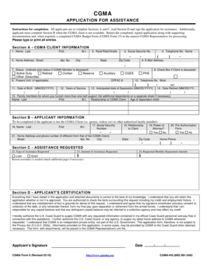 CGMA Application for Assistance