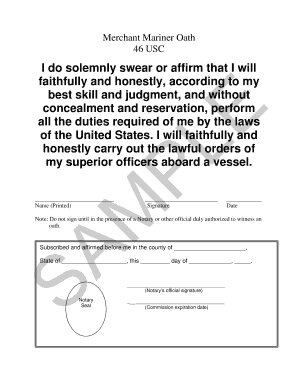 Merchant Mariner Oath