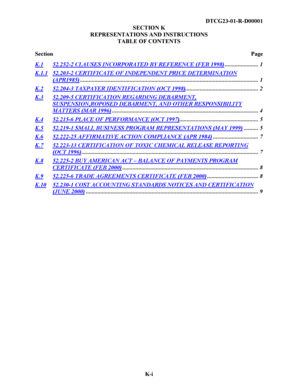 US Federal Contractor Representations and Certifications