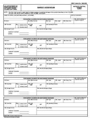USCG Barge Addendum Report Form