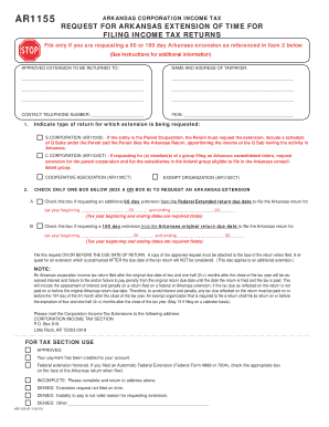Arkansas Corporation Income Tax Extension Request