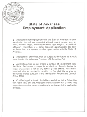 Arkansas State Employment Application