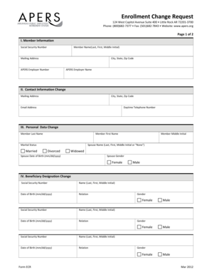 Enrollment Change Request Form