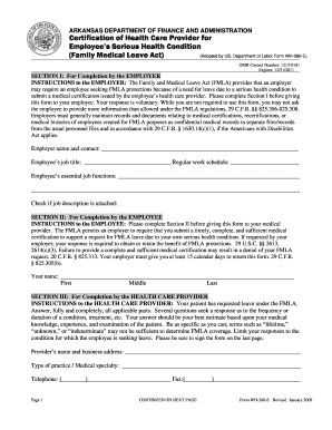 US FMLA Health Care Provider Certification Form