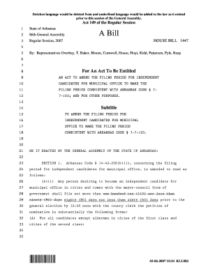 Arkansas Municipal Independent Candidate Nomination Petition