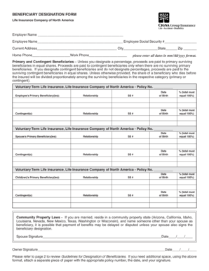 Beneficiary Designation Form