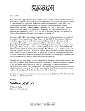 2012-2013 Independent Student Verification Worksheet