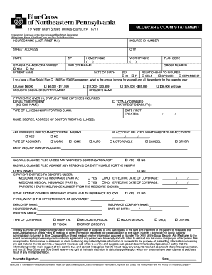 BlueCare Claim Statement