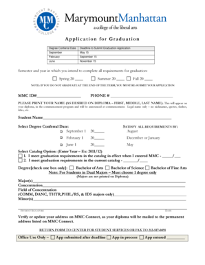 Graduation Application Form