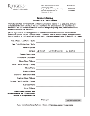 Alumni Information Update Form