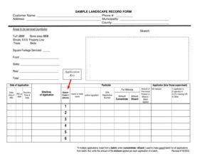Landscape Record Form