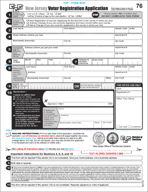New Jersey Voter Registration Form
