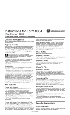 IRS Form 8854 Instructions