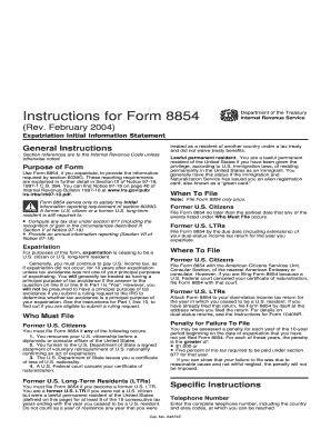 Form 8854 Instructions