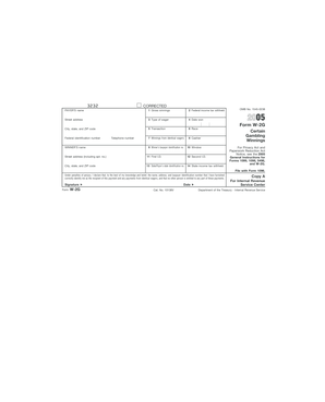 Form W-2G 2005