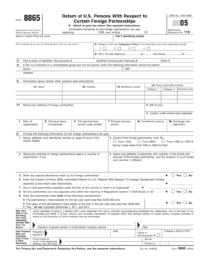 Form 8865 Certain Foreign Partnerships