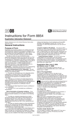 Instructions for Form 8854