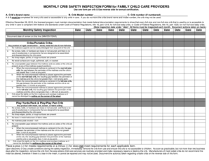 Monthly Crib Safety Inspection Form