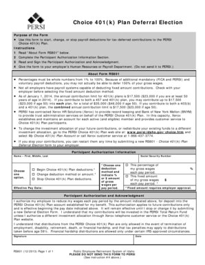 Choice 401(k) Plan Deferral Election Form