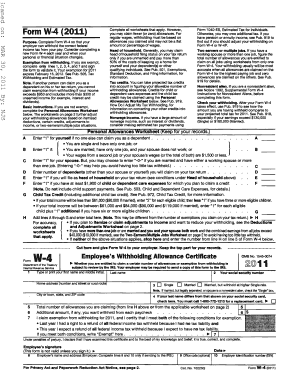 Form W-4 (2011)