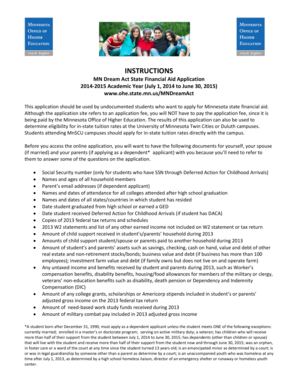 MN Dream Act State Financial Aid Application