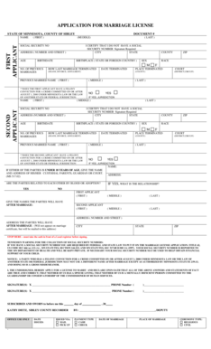 Minnesota Marriage License Application
