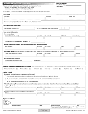 Colorado Mail-In Ballot Application