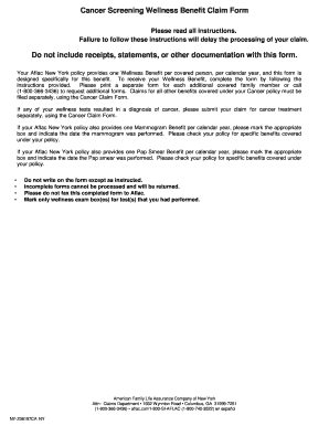 Cancer Screening Wellness Benefit Claim Form