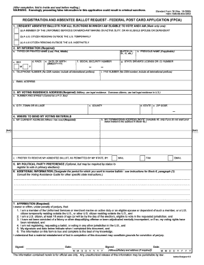 Federal Post Card Application (FPCA)