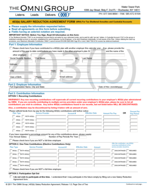 403(b) Salary Reduction Agreement Form