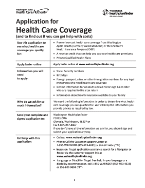 Washington Health Care Coverage Application