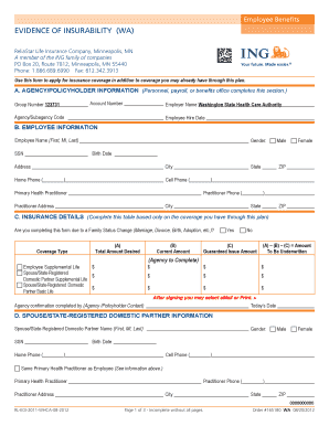 Evidence of Insurability Form