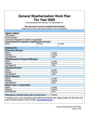 Form i 864 sample - General Weatherization Work Plan Form - Washington State ... - commerce wa