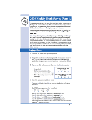 2006 Healthy Youth Survey Form A