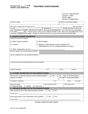 Treatment Questionnaire Form