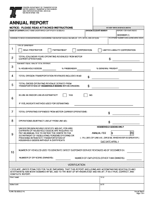 Oregon Motor Carrier Annual Report