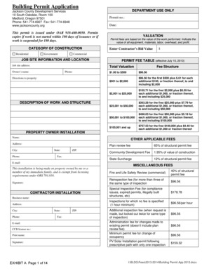 Jackson County Building Permit Application