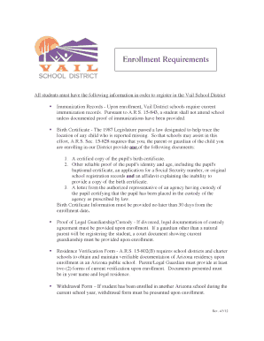 Arizona Student Enrollment Form