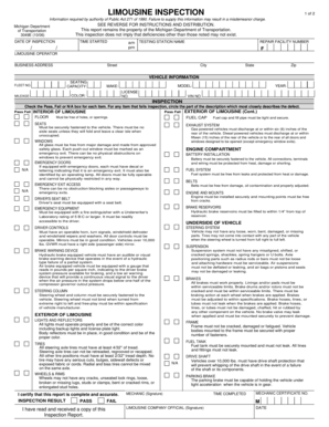 Michigan Limousine Inspection Form