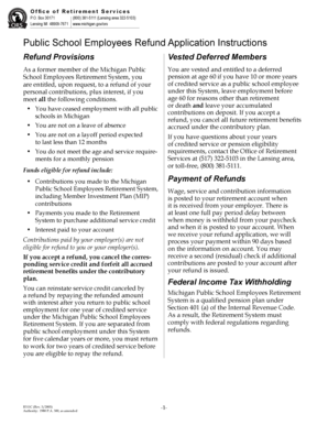 Michigan Public School Employees Refund Application