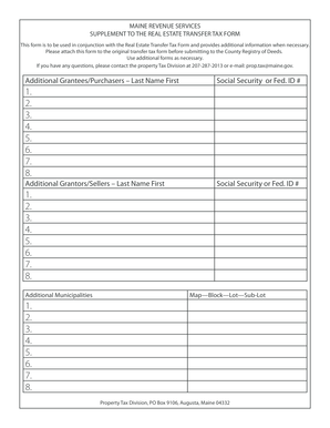 Maine Real Estate Transfer Tax Supplement