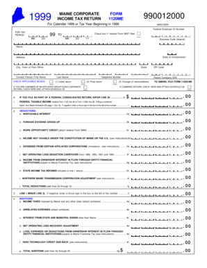 Maine Corporate Income Tax Return 1120ME