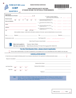 Maine Pass-Through Entity Return Form 941P-ME