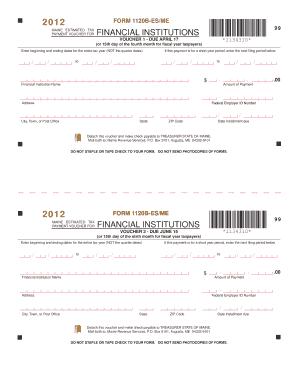 Maine Estimated Tax Payment Voucher for Financial Institutions